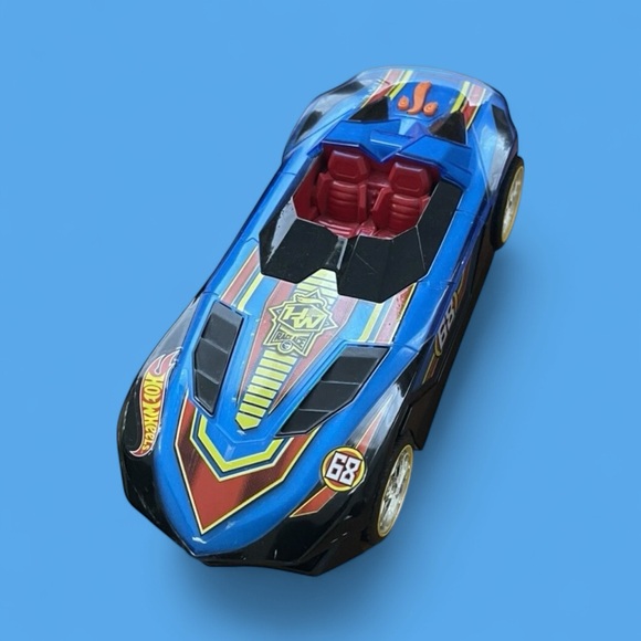 Hot Wheels Toy STATE #68 Flashing Lights Racing & Music Sounds 9" Blue Hyper - Picture 3 of 7